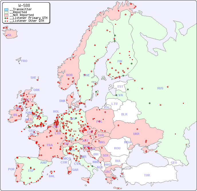 __European Reception Map for W-588