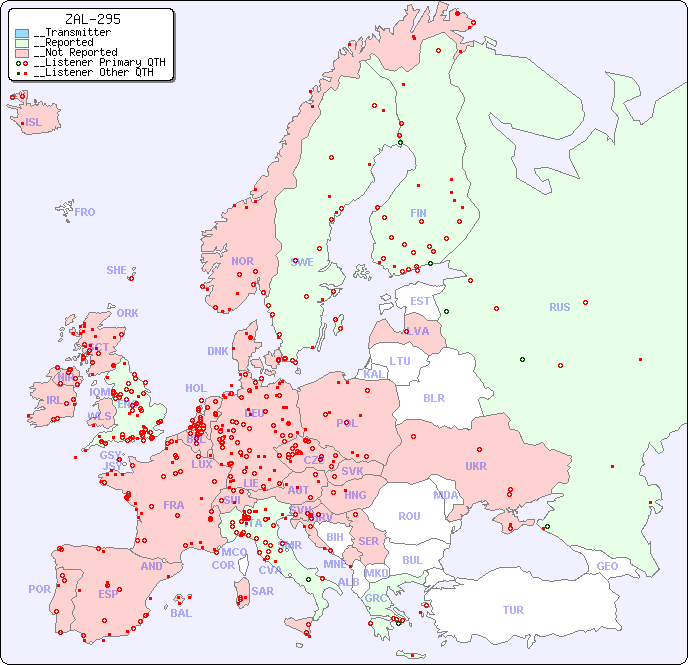 __European Reception Map for ZAL-295
