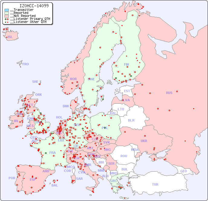 __European Reception Map for IZ0HCC-14099