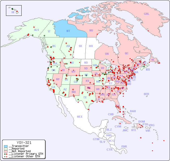 __North American Reception Map for YSY-321
