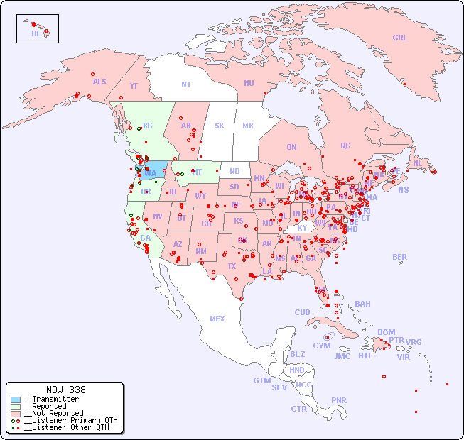 __North American Reception Map for NOW-338