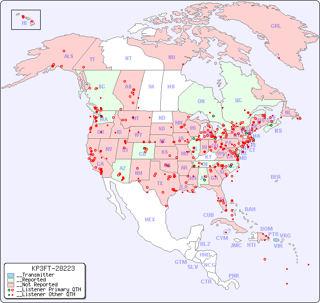 __North American Reception Map for KP3FT-28223