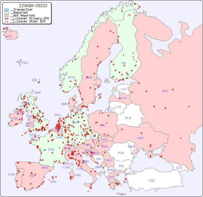 __European Reception Map for IZ0KBA-28222