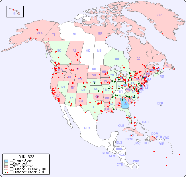 __North American Reception Map for OUK-323