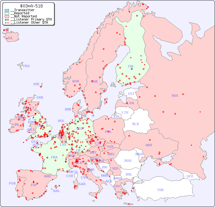 __European Reception Map for $03*A-518