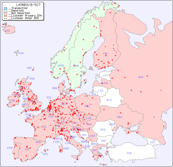 __European Reception Map for LA9NEA/B-507