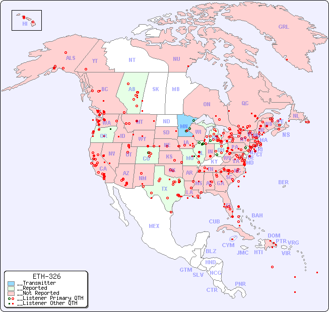 __North American Reception Map for ETH-326