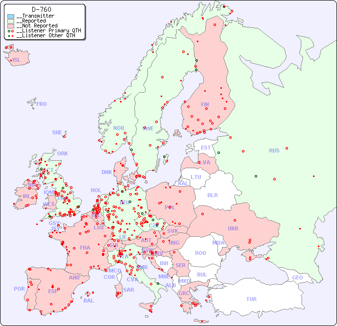 __European Reception Map for D-760