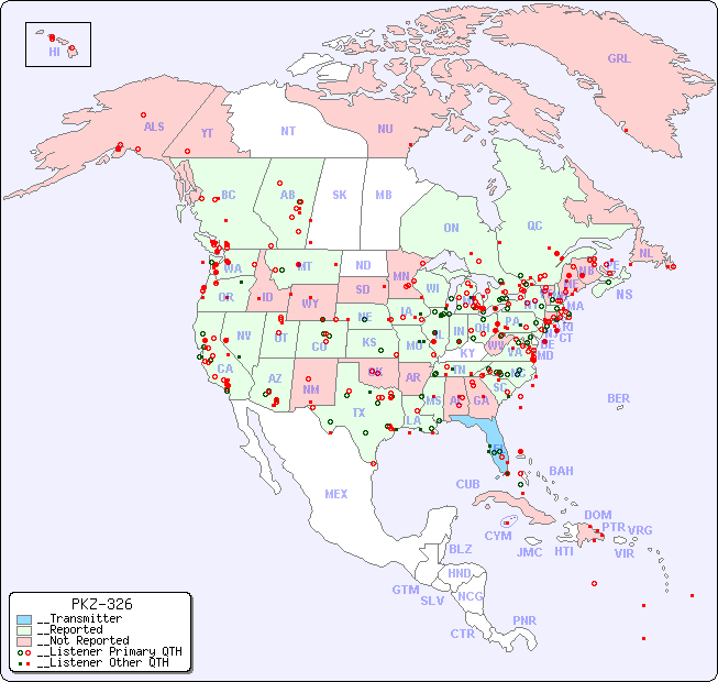 __North American Reception Map for PKZ-326
