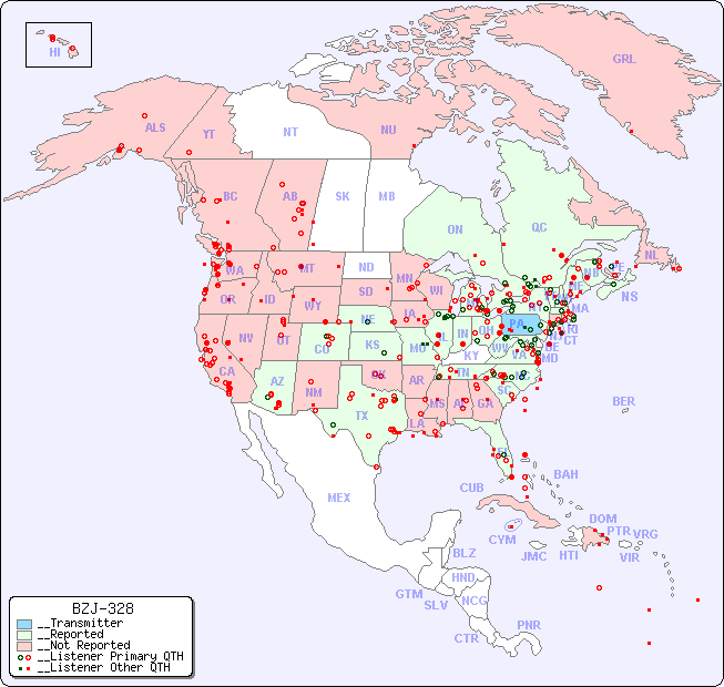 __North American Reception Map for BZJ-328