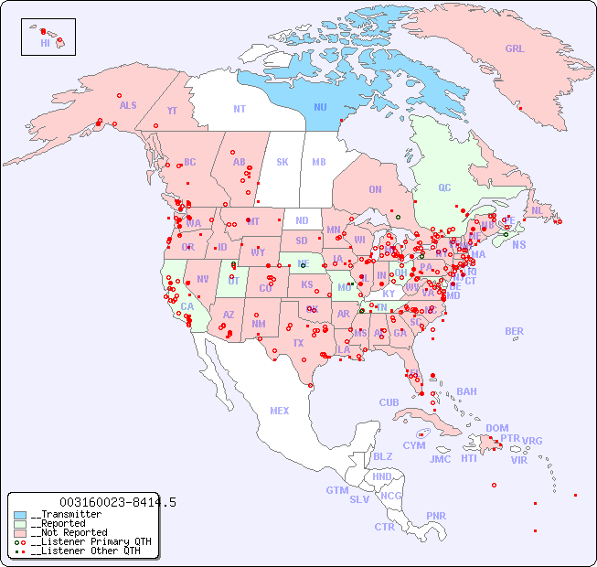__North American Reception Map for 003160023-8414.5