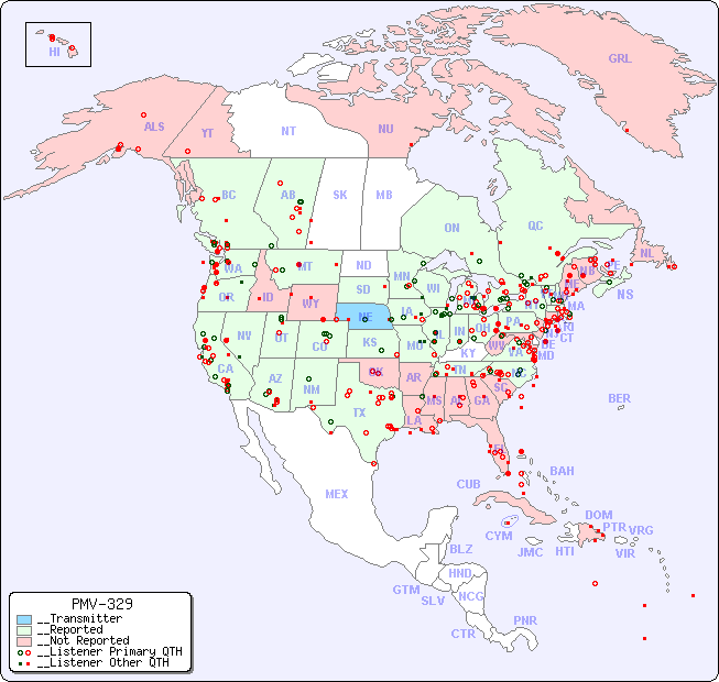 __North American Reception Map for PMV-329