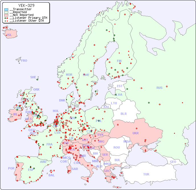 __European Reception Map for YEK-329