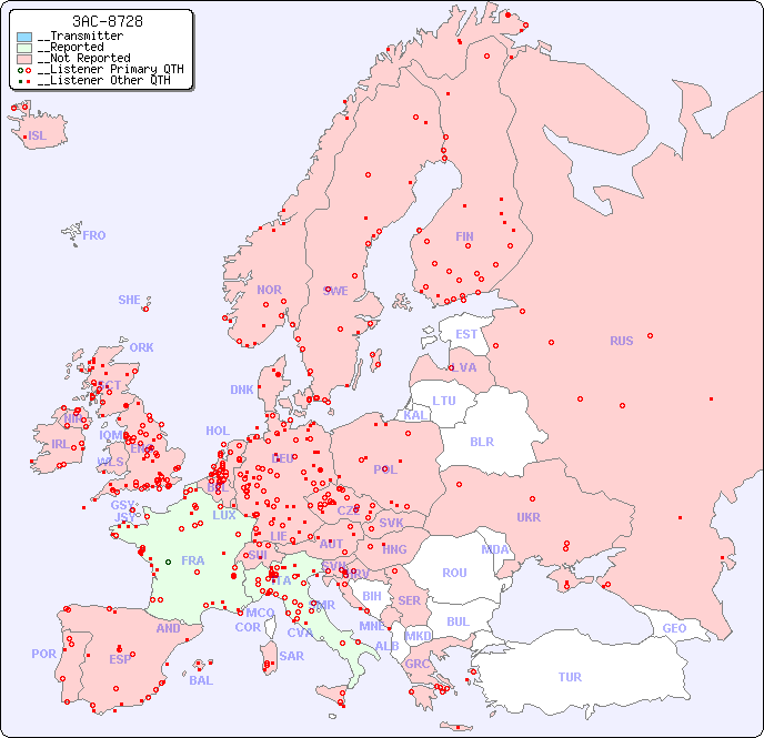 __European Reception Map for 3AC-8728