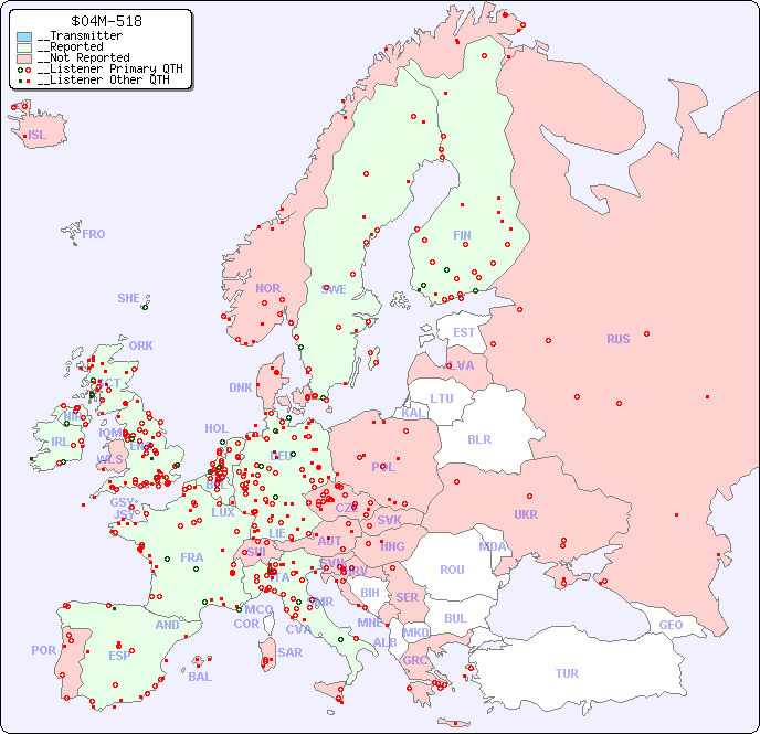 __European Reception Map for $04M-518