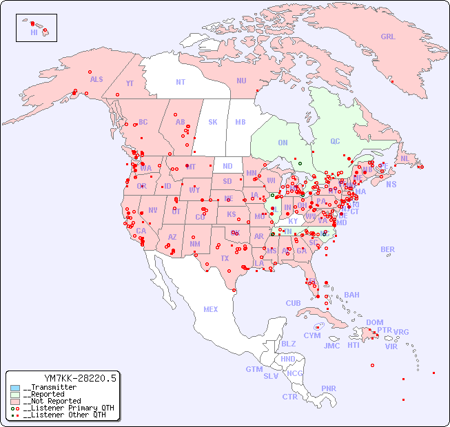 __North American Reception Map for YM7KK-28220.5