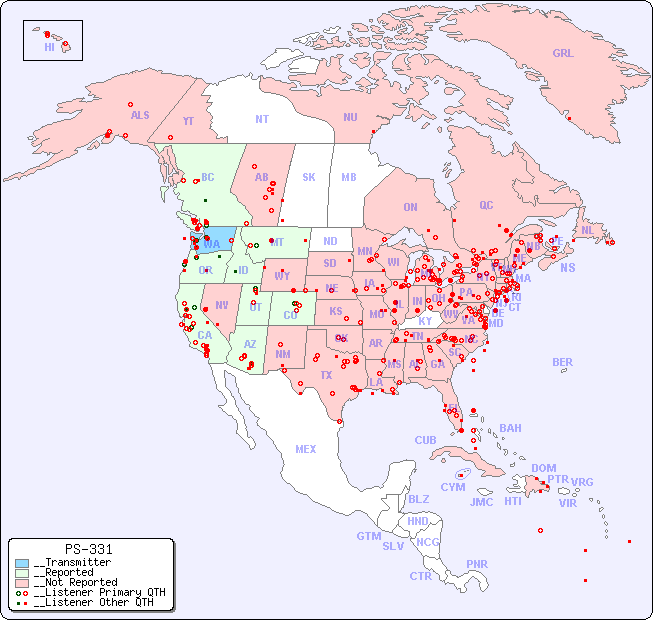 __North American Reception Map for PS-331