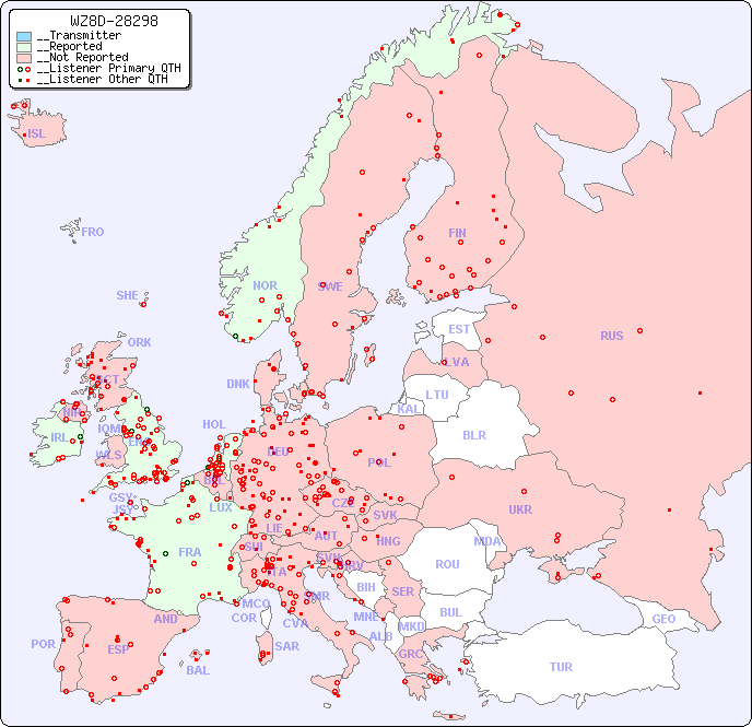 __European Reception Map for WZ8D-28298