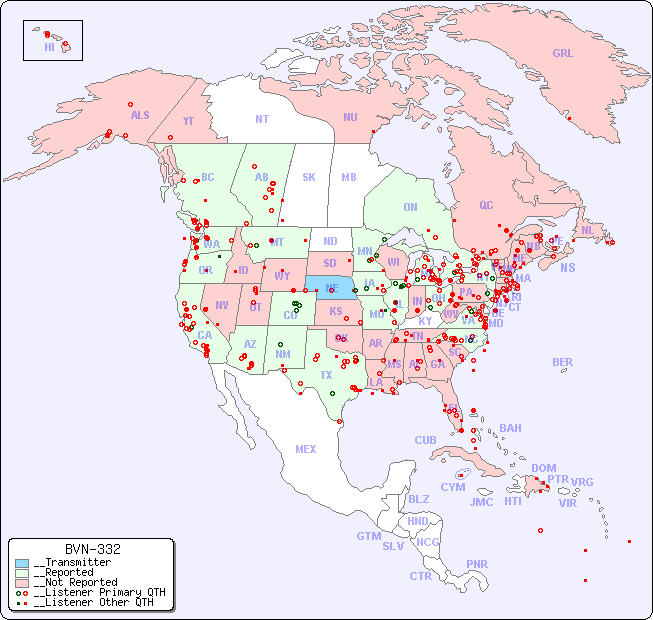 __North American Reception Map for BVN-332