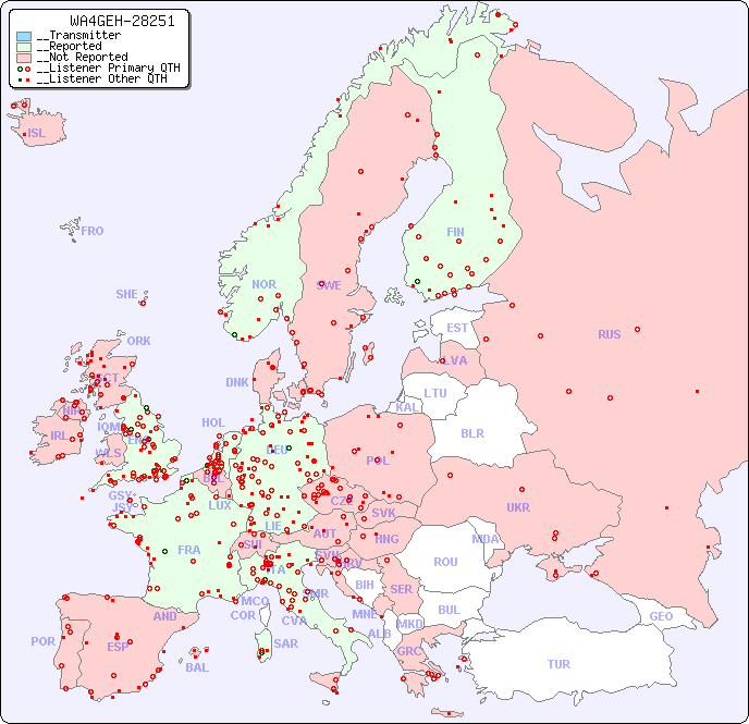 __European Reception Map for WA4GEH-28251