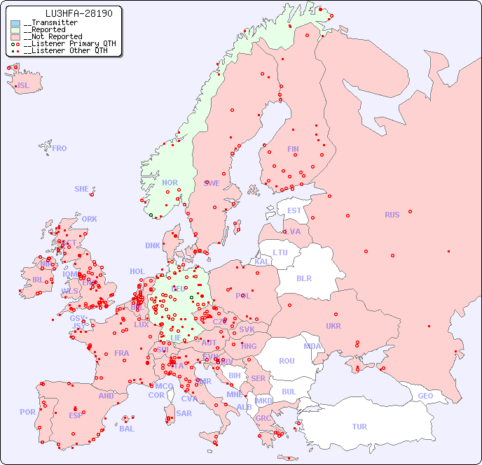 __European Reception Map for LU3HFA-28190