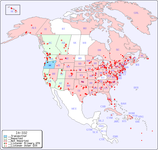 __North American Reception Map for IA-332