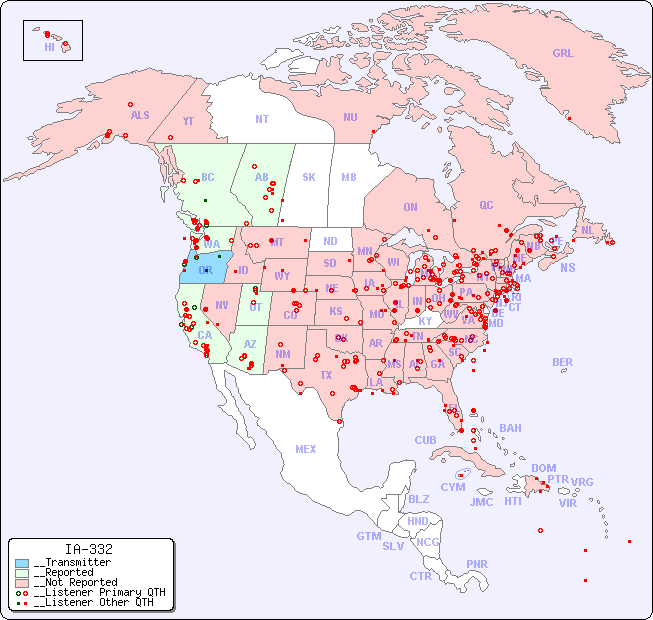 __North American Reception Map for IA-332