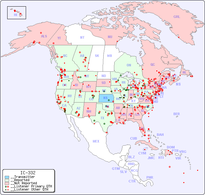 __North American Reception Map for IC-332