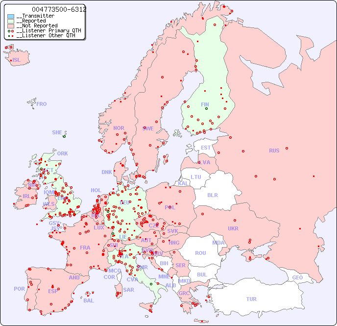 __European Reception Map for 004773500-6312
