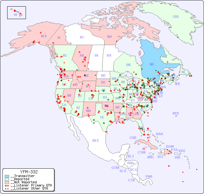__North American Reception Map for YFM-332