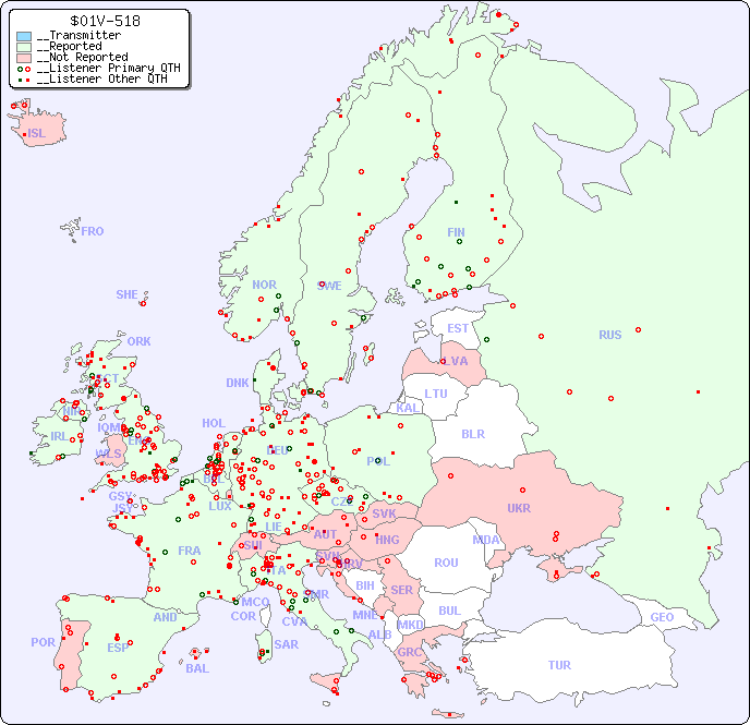 __European Reception Map for $01V-518