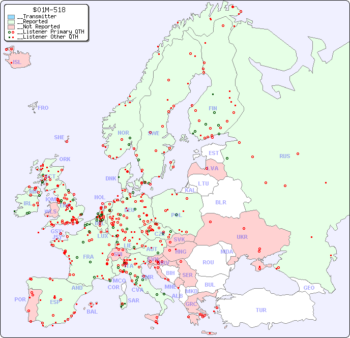 __European Reception Map for $01M-518