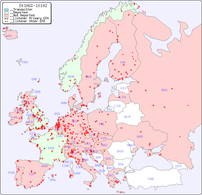 __European Reception Map for IK1HGI-10142