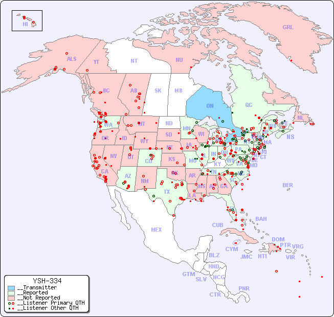 __North American Reception Map for YSH-334