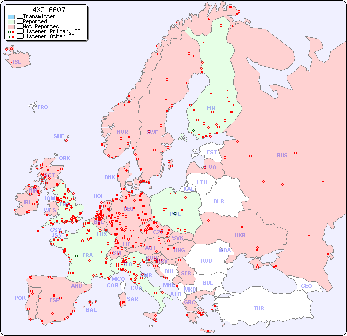 __European Reception Map for 4XZ-6607