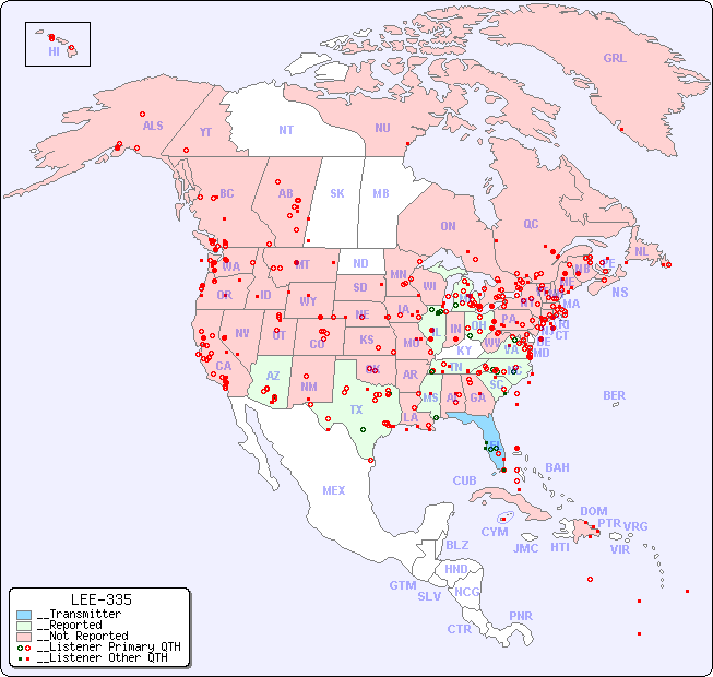 __North American Reception Map for LEE-335