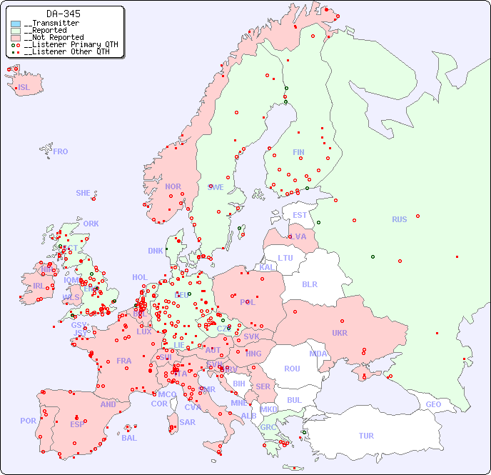 __European Reception Map for DA-345
