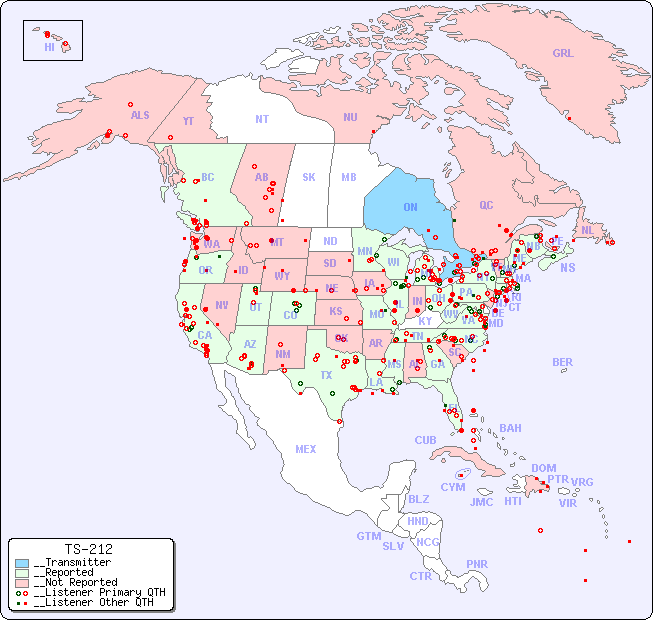 __North American Reception Map for TS-212