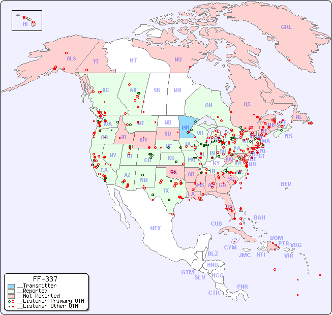 __North American Reception Map for FF-337