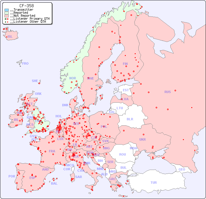 __European Reception Map for CF-358