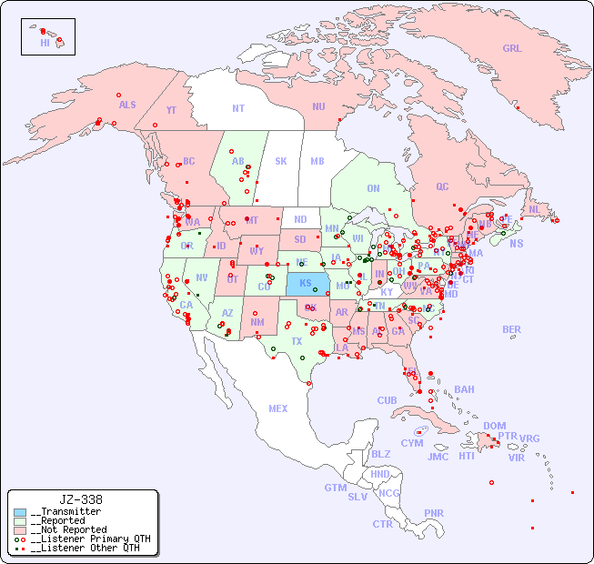 __North American Reception Map for JZ-338