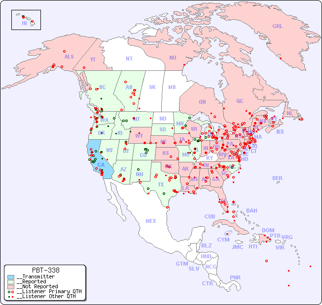 __North American Reception Map for PBT-338