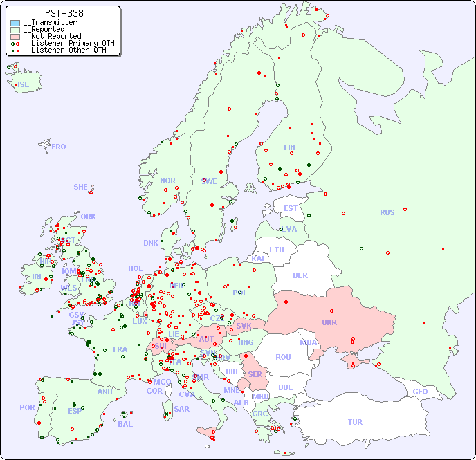 __European Reception Map for PST-338