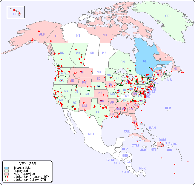 __North American Reception Map for YPX-338