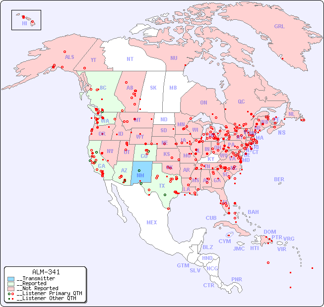 __North American Reception Map for ALM-341
