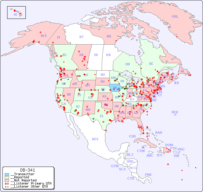 __North American Reception Map for DB-341