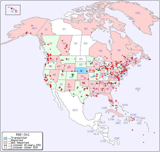 __North American Reception Map for RBE-341