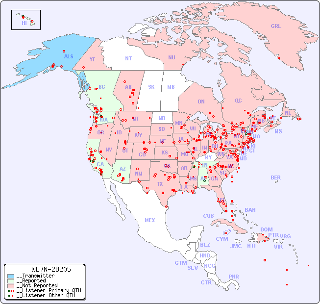 __North American Reception Map for WL7N-28205