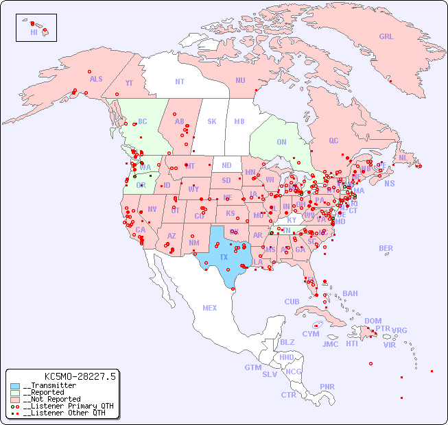 __North American Reception Map for KC5MO-28227.5