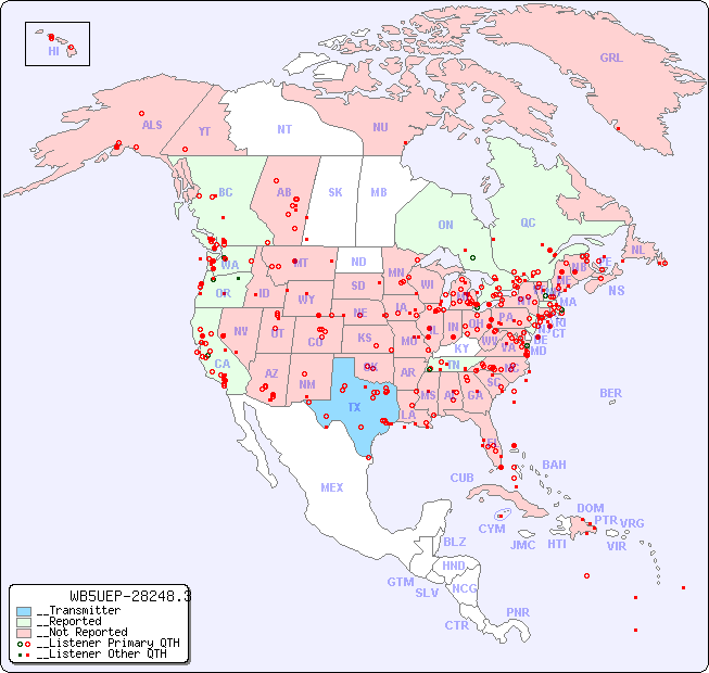 __North American Reception Map for WB5UEP-28248.3